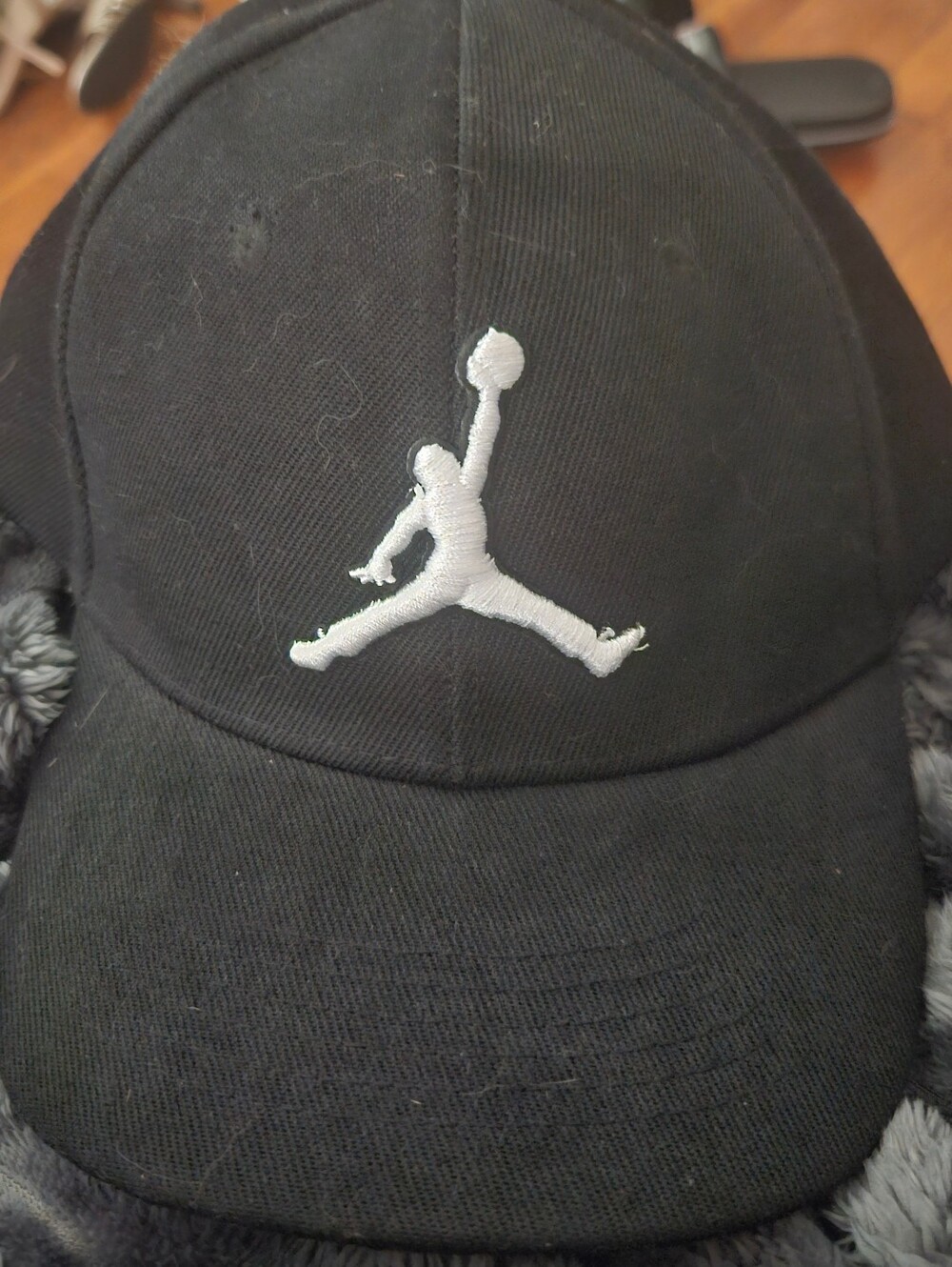 Black and White Jumpman Logo Baseball Cap